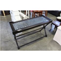 DESIGNER BEVELLED GLASSTOP SOFA TABLE