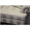 Image 2 : WHITE STUDDED ROLLED ARM PILLOWBACK SOFA