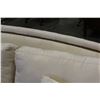 Image 3 : WHITE STUDDED ROLLED ARM PILLOWBACK SOFA