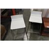 Image 1 : PAIR OF WHITE BENTWOOD AND METAL BAR STOOLS