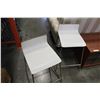 Image 3 : PAIR OF WHITE BENTWOOD AND METAL BAR STOOLS