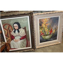 TWO FRAMED OIL PAINTINGS