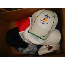 BOX OF BASEBALL HATS