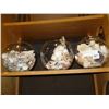 Image 1 : THREE GLASS BOWLS OF SHELLS