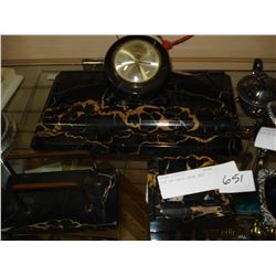 LOT OF ONYX DESK SET