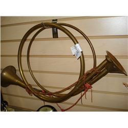 TWO BRASS BUGLES