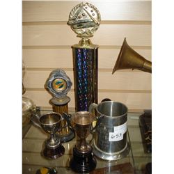 FIVE ASSORTED TROPHIES