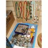 Image 1 : LOT OF STONE JEWELLRY AND TRAY OF COLLECTIBLES
