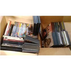 TWO BOXES OF DVDS