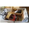 Image 1 : TOTE OF ELECTRONICS TOOLS AND ESTATE GOODS