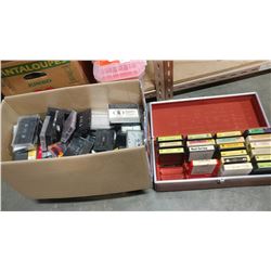 BOX OF TAPES AND 8 TRACKS