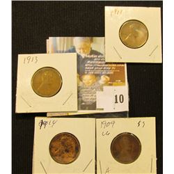 1909 P, 11 P, 13 P, & 14 P Lincoln Cents.