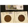 Image 1 : 1912 D Fine & 17 S VF Lincoln Cents.