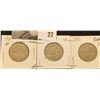 Image 1 : 1927, 29, & 31 Canada Nickels.