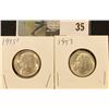 Image 1 : 1953 P & 55 S Gem BU Silver Roosevelt Dimes.