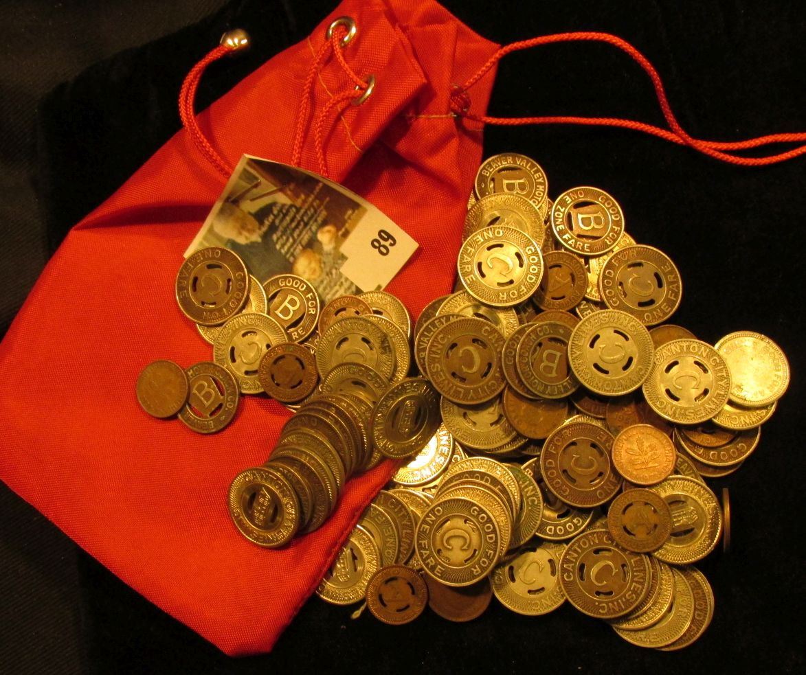 Cloth Money Bag “First State Bank Winchester, Illinois” containing a