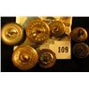 Image 2 : (7) assorted brass and other metal uniform buttons, includes Cub Scouts, YMCA, BPOE, K of C, and an 