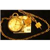 Image 1 : Bulova 10K gold plated 17 jewels pocket watch, 17AE on works, serial # 8002619 on case, with GF chai