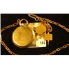 Image 2 : Bulova 10K gold plated 17 jewels pocket watch, 17AE on works, serial # 8002619 on case, with GF chai