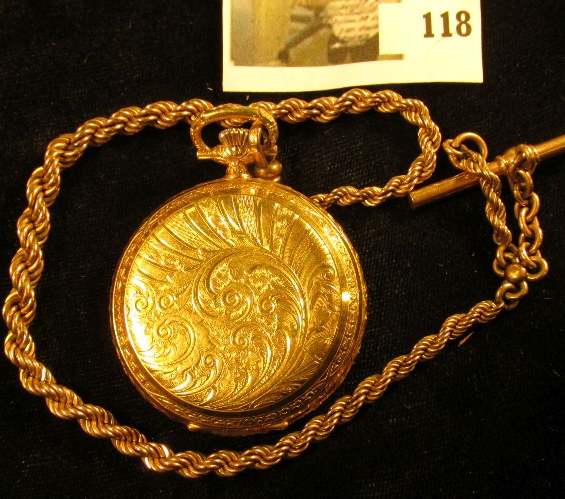 Arnex Time Co. Swiss pocket watch, 17 jewel incabloc, face is ornate