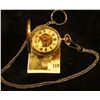Image 1 : Colibri 17 jewels skeleton style pocket watch, runs and keeps time, with chain attached