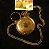 Image 3 : Colibri 17 jewels skeleton style pocket watch, runs and keeps time, with chain attached