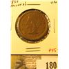 Image 1 : 1855 Large Cent, upright 5’s, VF+, value $45