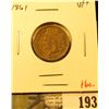 Image 1 : 1861 Indian Head Cent, VF+, nice and sharp! Value $60