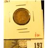 Image 1 : 1863 Indian Head Cent, F, value $20