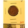 Image 1 : 1881 Indian Cent, VF, value $12