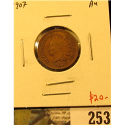 1907 Indian Cent, AU, value $20