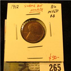 1912 Lincoln Cent, BU, MS63+, subtle but nice, value $50