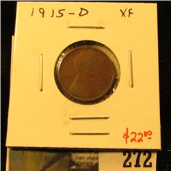 1915-D Lincoln Cent, XF, value $22