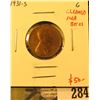 Image 1 : 1931-S Lincoln Cent, G, cleaned with flea bites, low cost key date hole filler, value $50+
