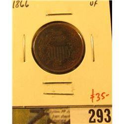 1866 Two Cent Piece, VF, value $35