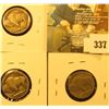Image 2 : Group of 3 Buffalo Nickels, 1916 VG+, 1916-D VG & 1916-S G, group value $45