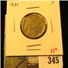 Image 1 : 1921 Buffalo Nickel, F, value $8