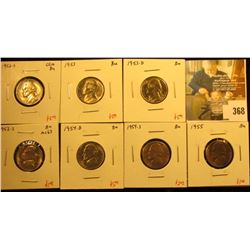 Group of (7) BU Jefferson Nickels, 1952-S, 1953PDS, 1954DS, 1955, all BU, great for a BU album set,
