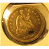 Image 1 : 1844 Seated Liberty Half Dime, VF holed, problem free VF value $35, value $15