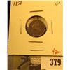 Image 1 : 1858 Seated Liberty Half Dime, G+, value $20