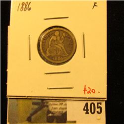 1886 Seated Liberty Dime, F, value $20