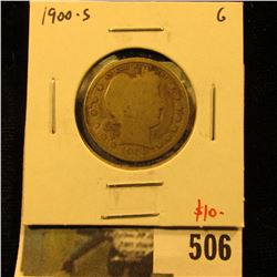 1900-S Barber Quarter, value $10