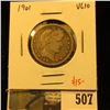 Image 1 : 1901 Barber Quarter, VG10, value $15