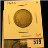 Image 1 : 1907-S Barber Quarter, G, value $10