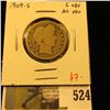 Image 1 : 1909-S Barber Quarter, G obverse, AG reverse, value $7