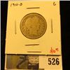 Image 1 : 1910-D Barber Quarter, G, value $10