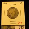Image 1 : 1914 Barber Quarter, G+, value $9