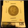 Image 1 : 1916-D Barber Quarter, VG, value $10