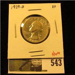 1939-D Washington Quarter, XF, value $10