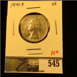 1941-D Washington Quarter, XF, value $8